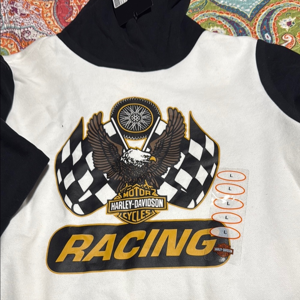 Harley-Davidson Women’s Racing Hoodie - Black and White